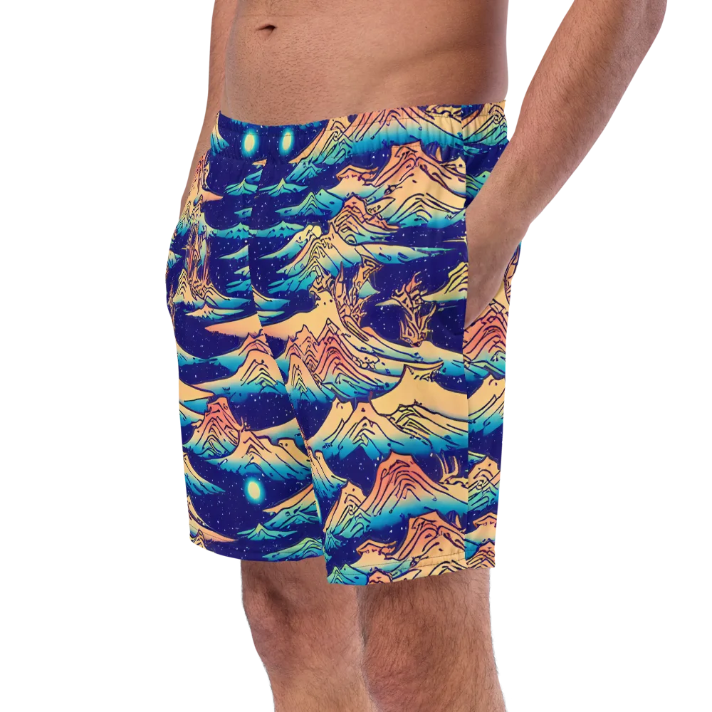 Mystical Mountain Mirage on Swim Trunks — Left Front