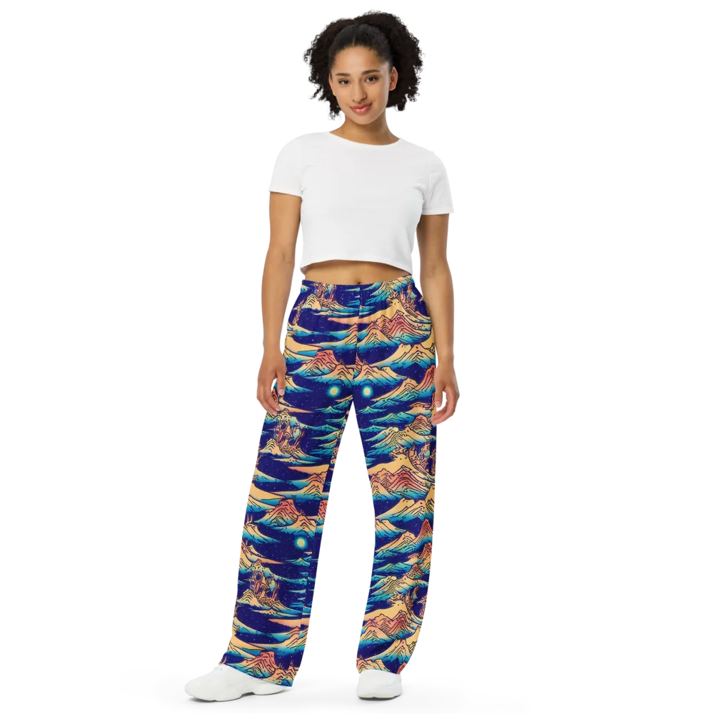 Mystical Mountain Mirage on Wide-Leg Pants — Front