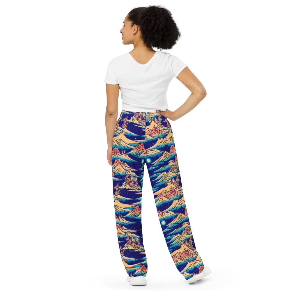 Mystical Mountain Mirage on Wide-Leg Pants — Back