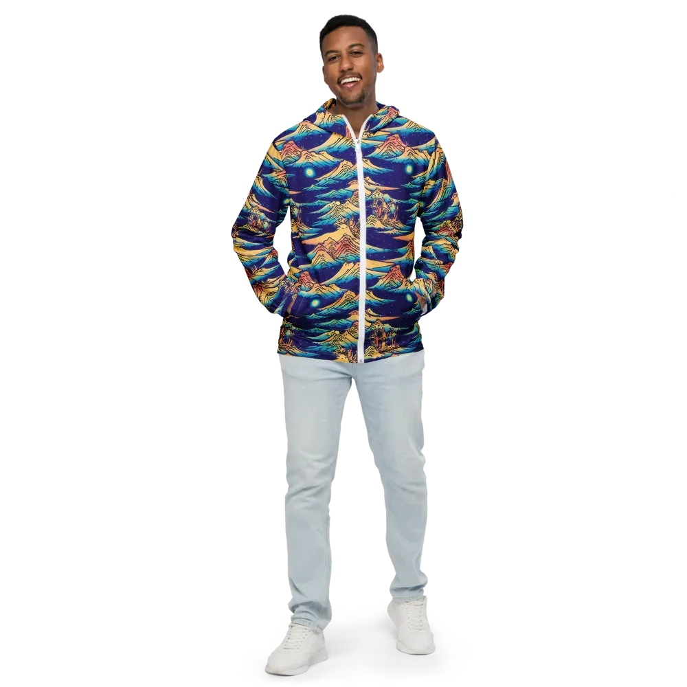 Mystical Mountain Mirage on Men's Windbreaker — Front