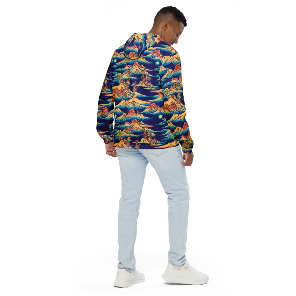 Mystical Mountain Mirage on Men's Windbreaker — Back