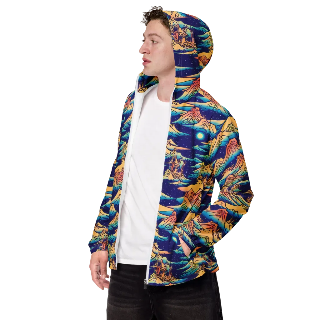 Mystical Mountain Mirage on Men's Windbreaker — Left Front