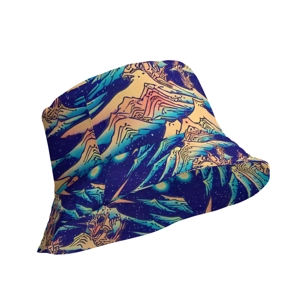 Mystical Mountain Mirage on Reversible Bucket Hat — Product details Outside