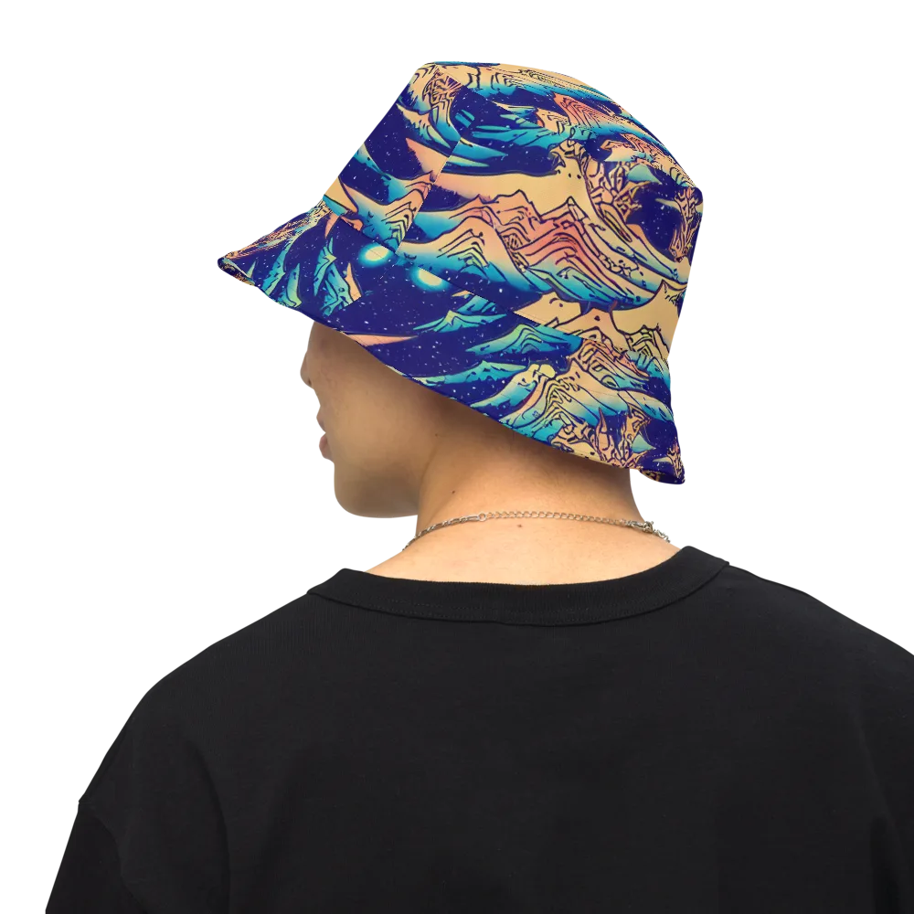 Mystical Mountain Mirage on Reversible Bucket Hat — Back Inside