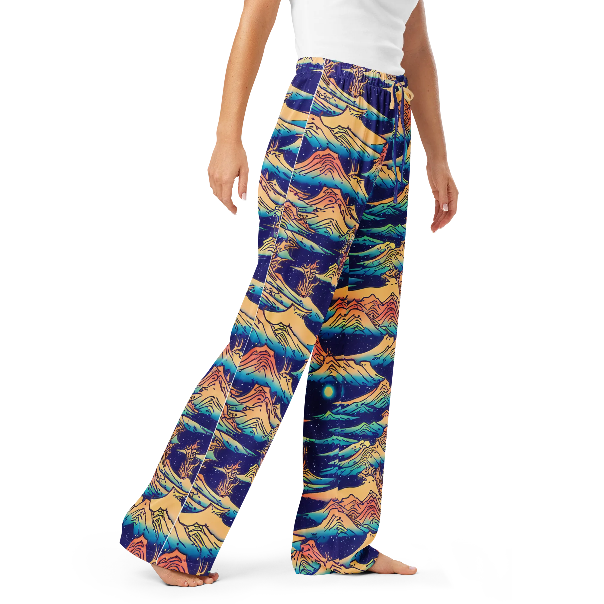 Mystical Mountain Mirage on Women's Pajama Pants — Right Front