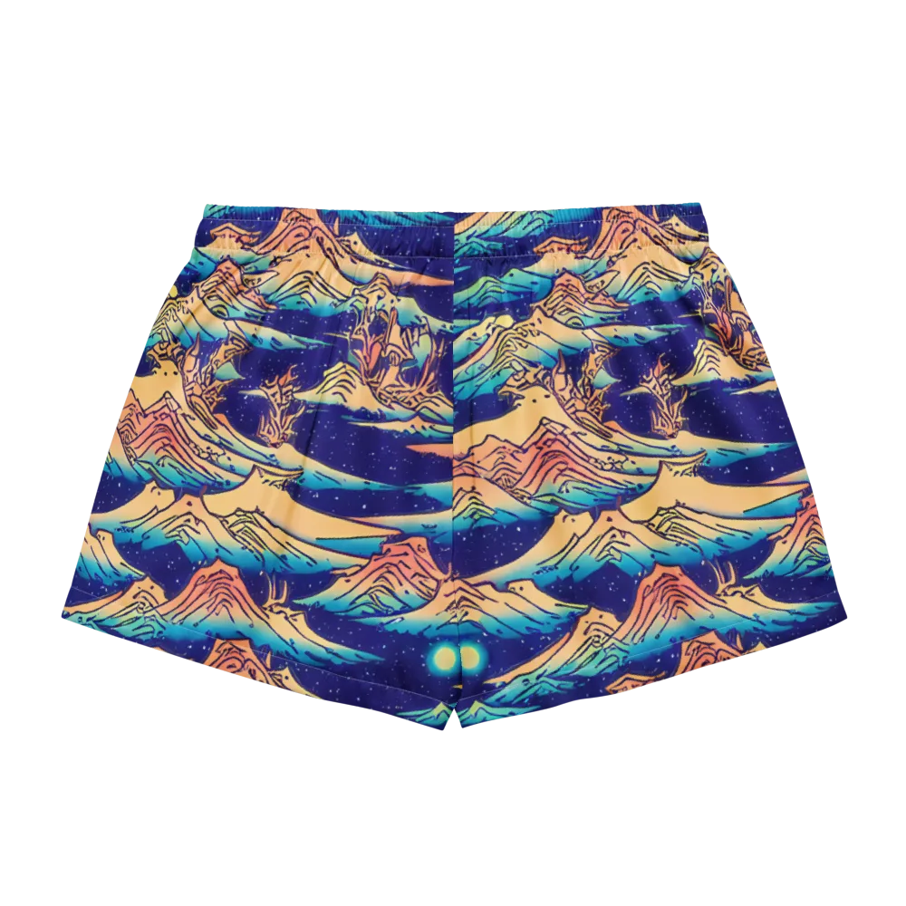Mystical Mountain Mirage on Women's Pajama Shorts — Back