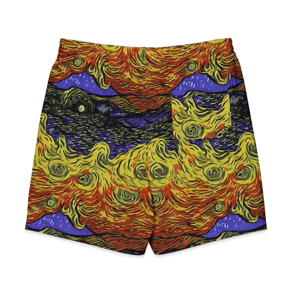Dancing Solar Flare on Men's Board Shorts — Back