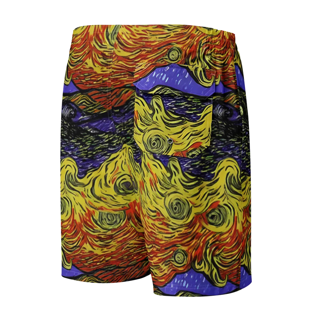 Dancing Solar Flare on Men's Board Shorts — Back