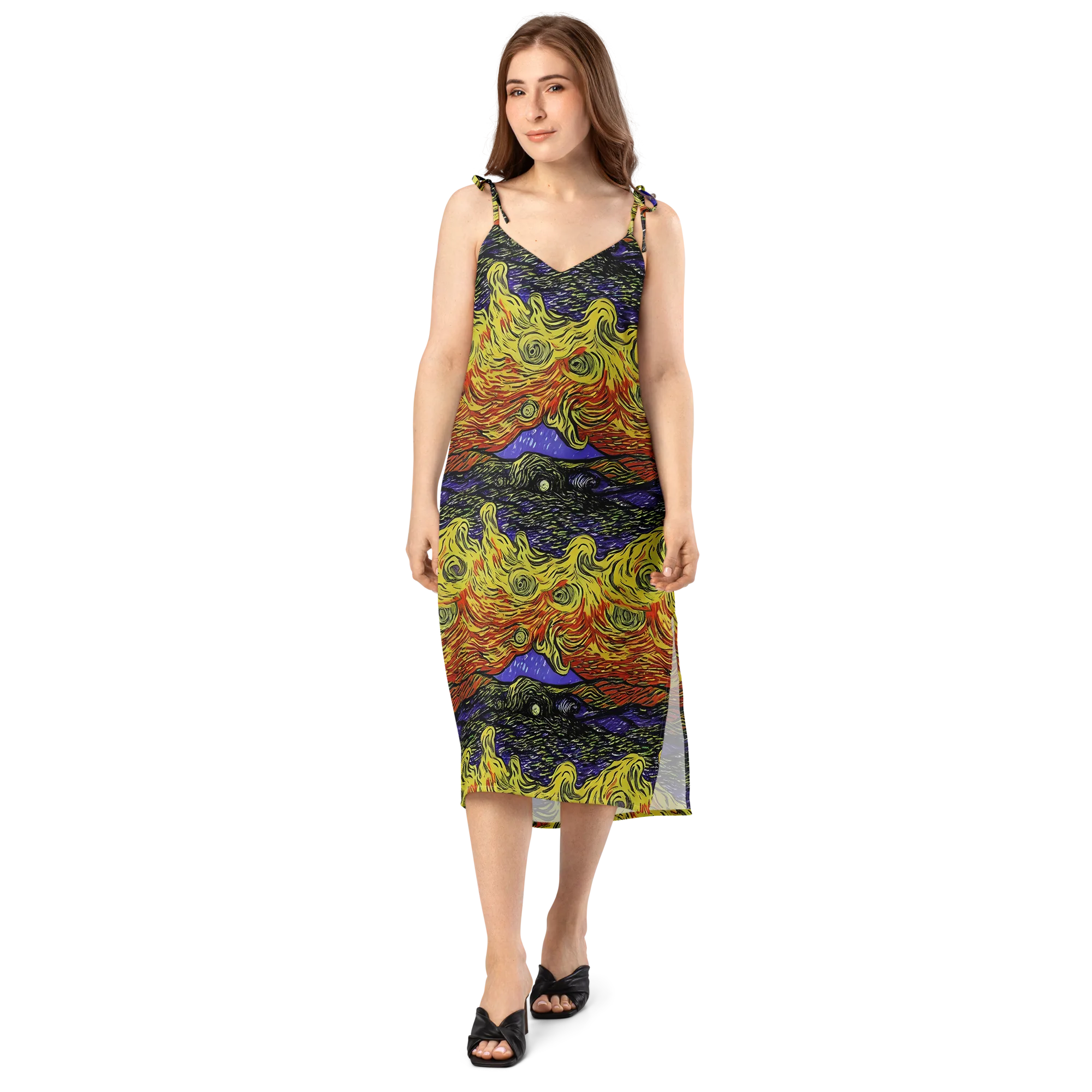 Dancing Solar Flare on Slip Dress — Front