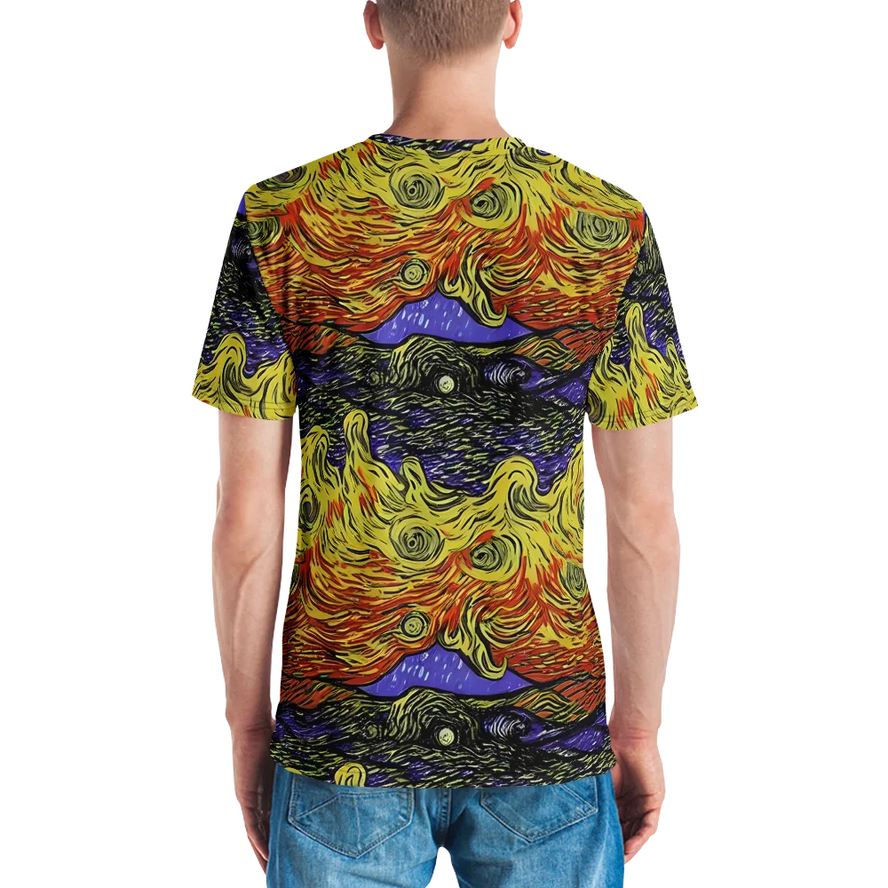 Dancing Solar Flare on Men's Crew Neck T-Shirt — Back