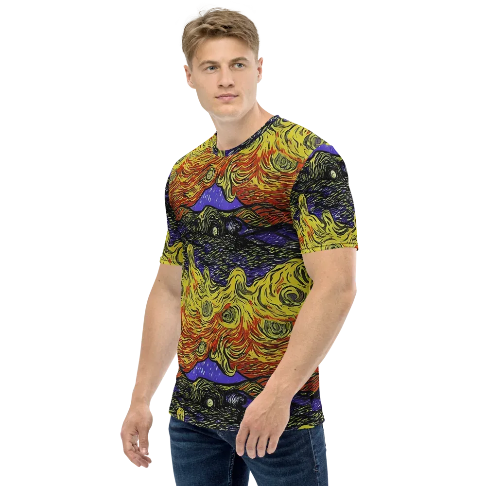Dancing Solar Flare on Men's Crew Neck T-Shirt — Left
