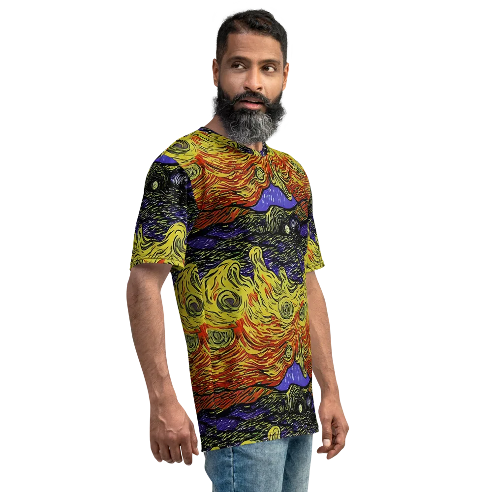 Dancing Solar Flare on Men's Crew Neck T-Shirt — Right