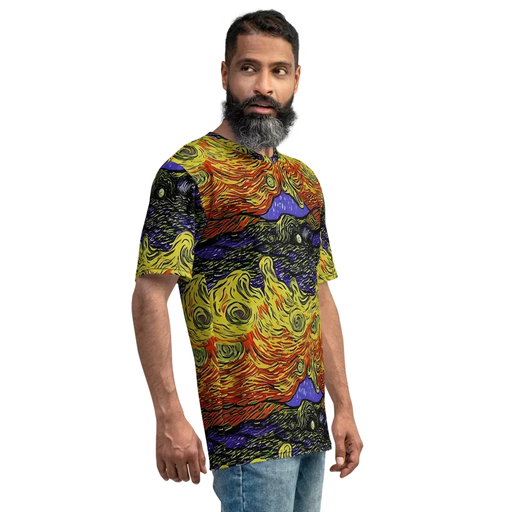 Dancing Solar Flare on Men's Crew Neck T-Shirt — Right