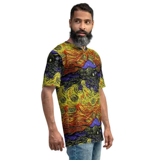 Dancing Solar Flare on a Men's Crew Neck T-Shirt