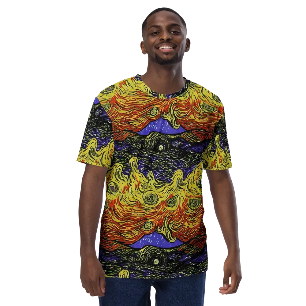 Dancing Solar Flare on Men's Crew Neck T-Shirt — Front