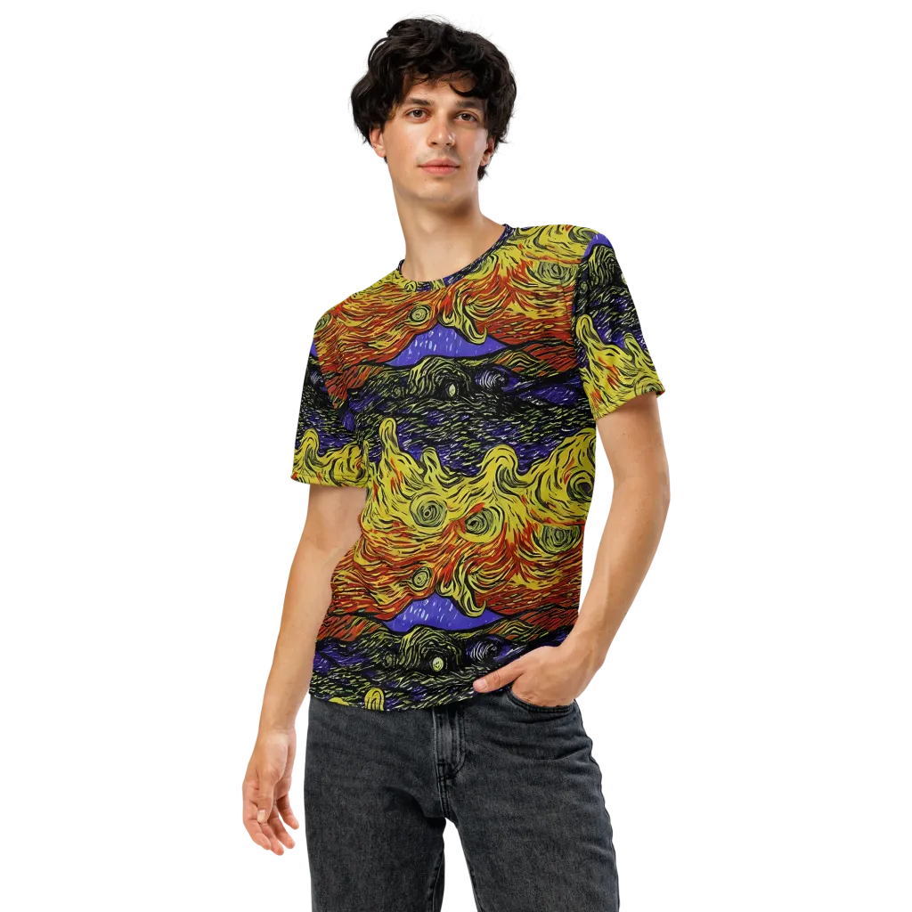 Dancing Solar Flare on Men's Crew Neck T-Shirt — Front