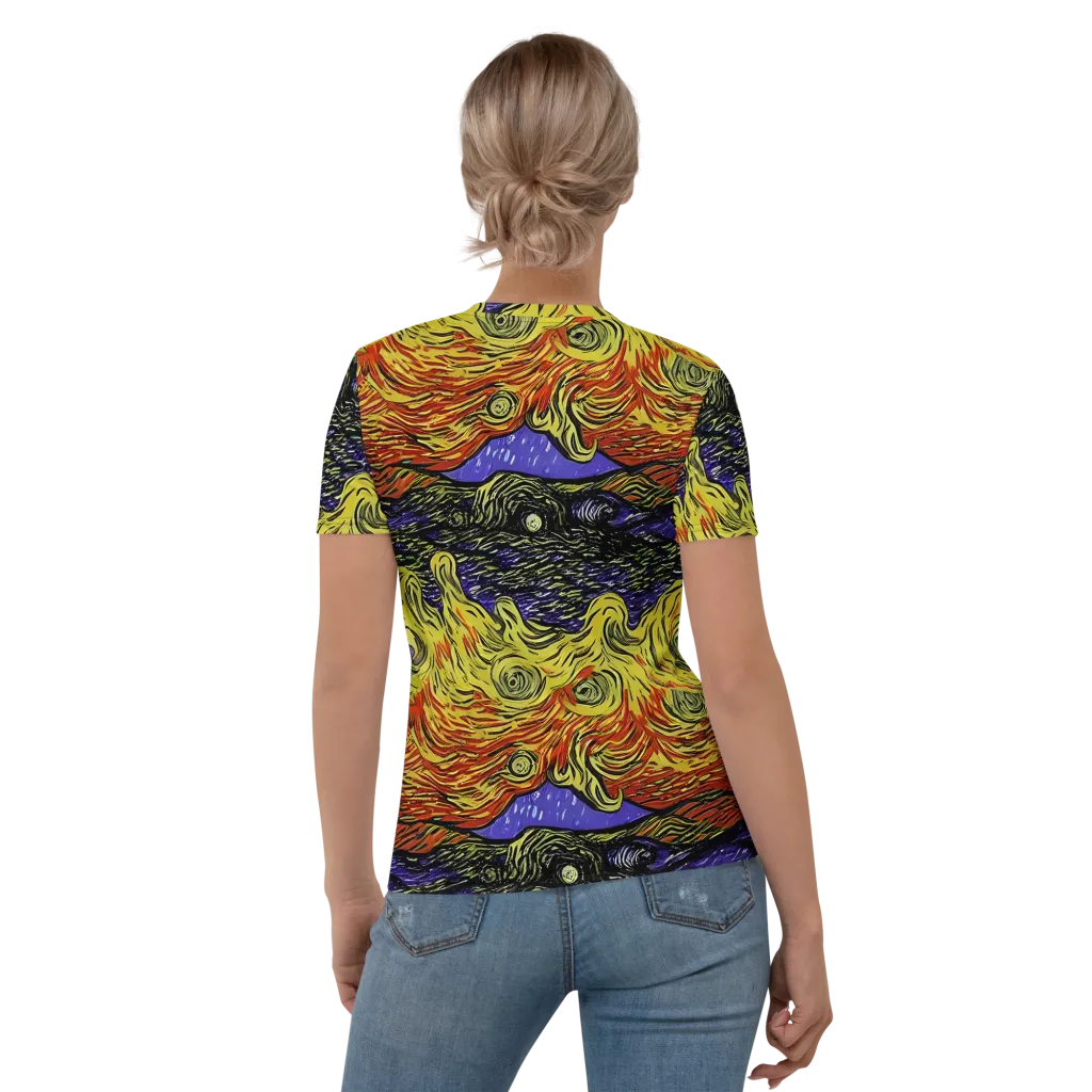 Dancing Solar Flare on Women's Crew Neck T-Shirt — Back
