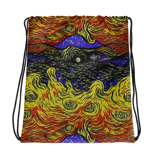 Dancing Solar Flare on a Drawstring Bag