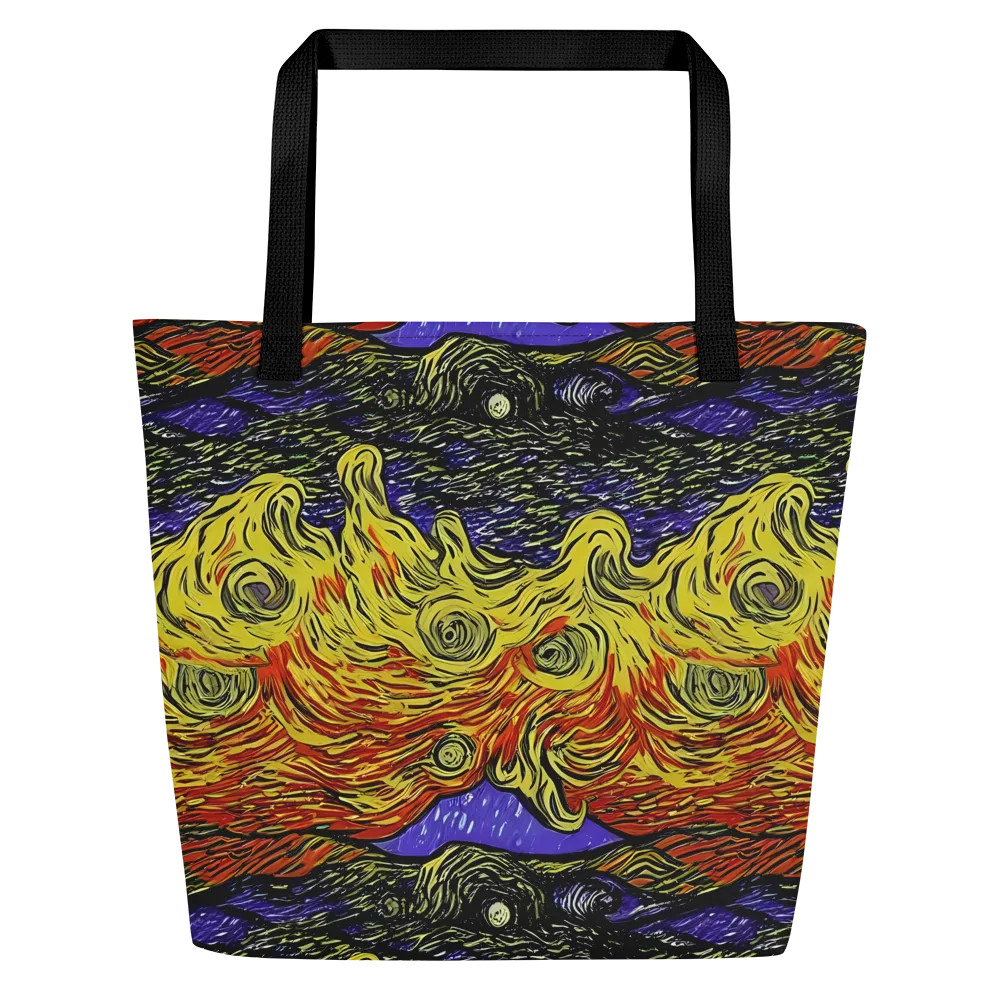 Dancing Solar Flare on Large Tote Bag W/ Pocket — Front