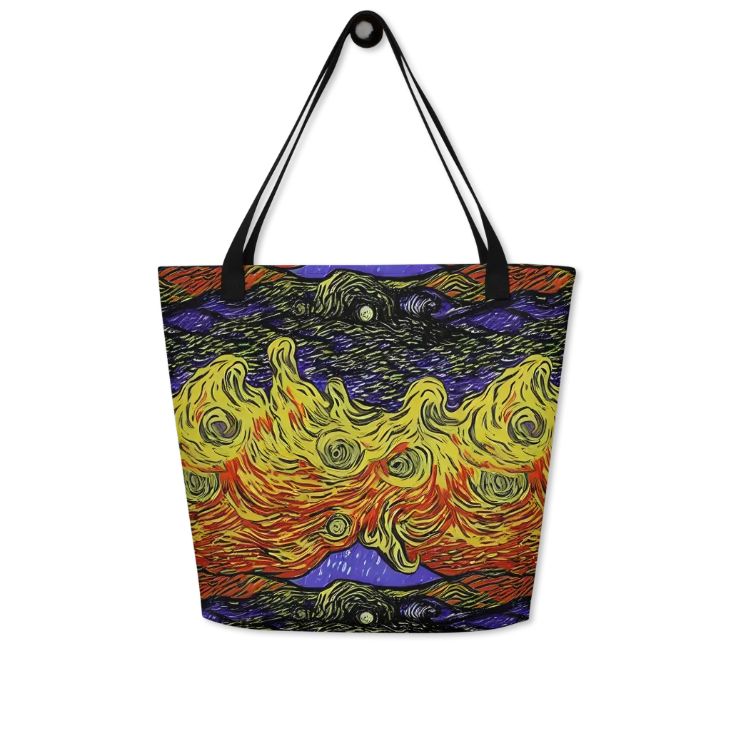 Dancing Solar Flare on Large Tote Bag W/ Pocket — Front