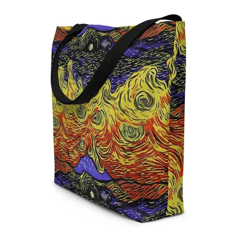 Dancing Solar Flare on Large Tote Bag W/ Pocket — Front