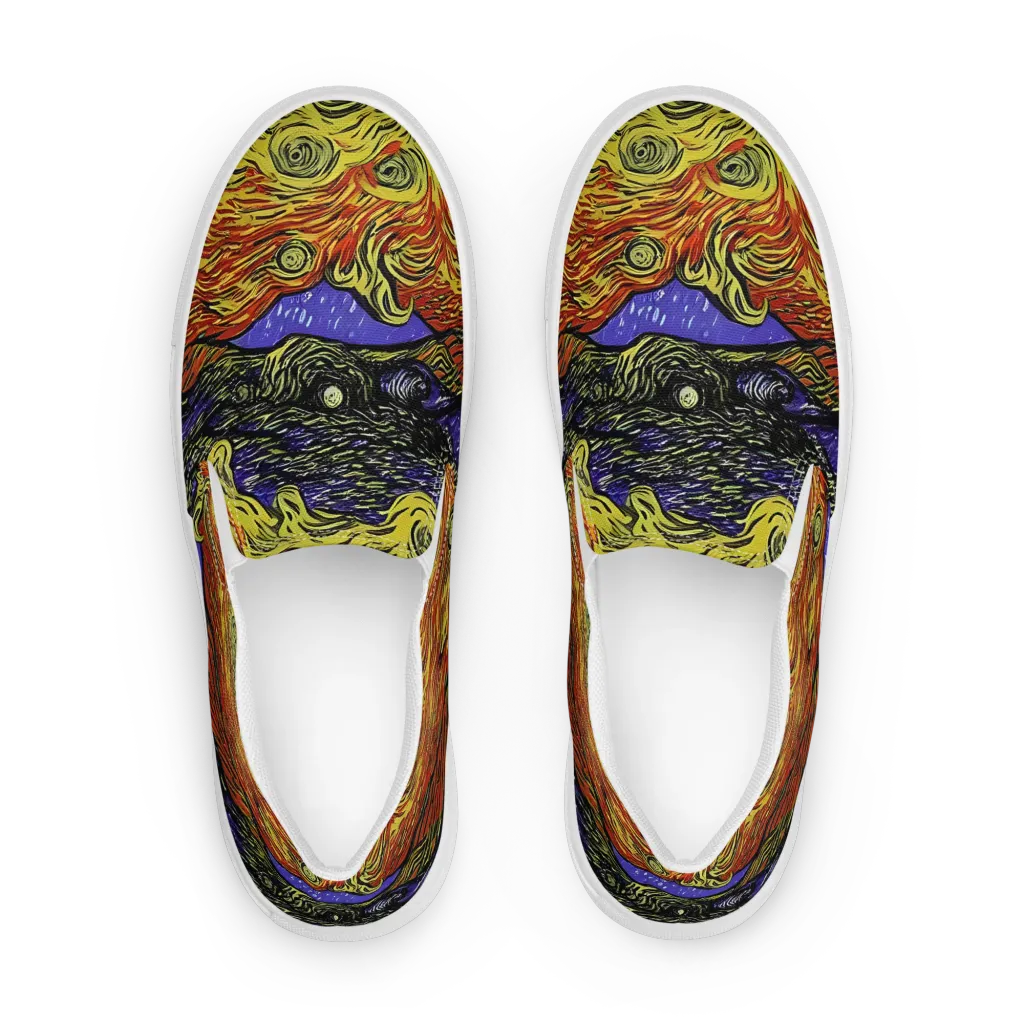 Dancing Solar Flare on Women's Slip-On Canvas Shoes — Front