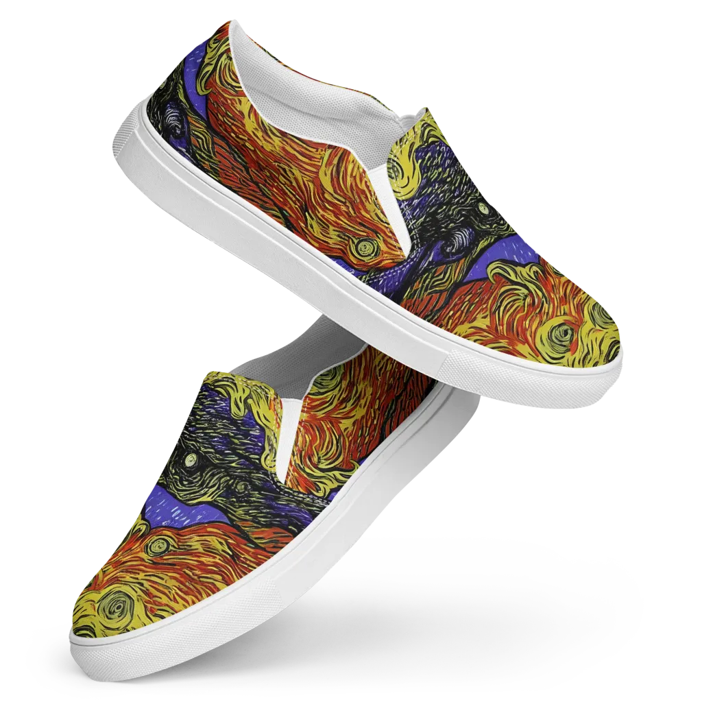 Dancing Solar Flare on Women's Slip-On Canvas Shoes — Front