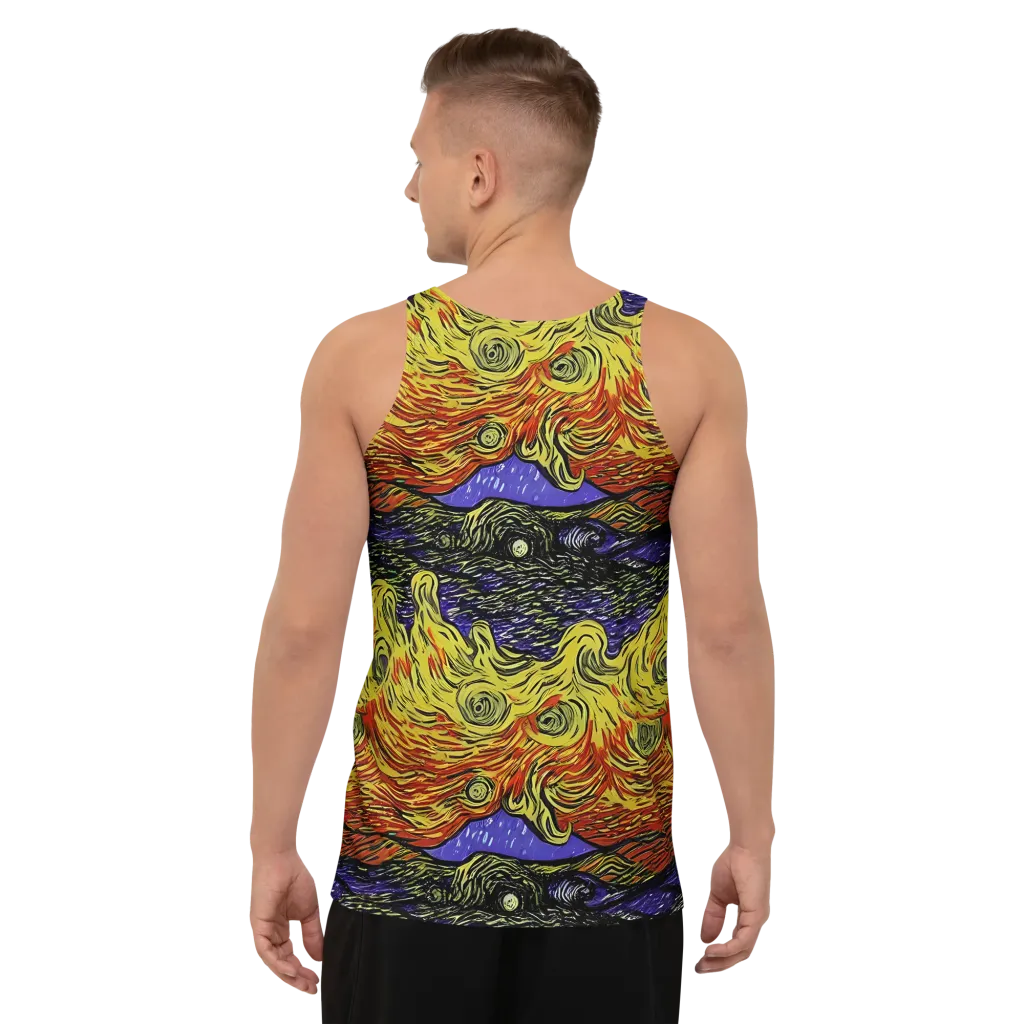 Dancing Solar Flare on Men's Tank Top — Back