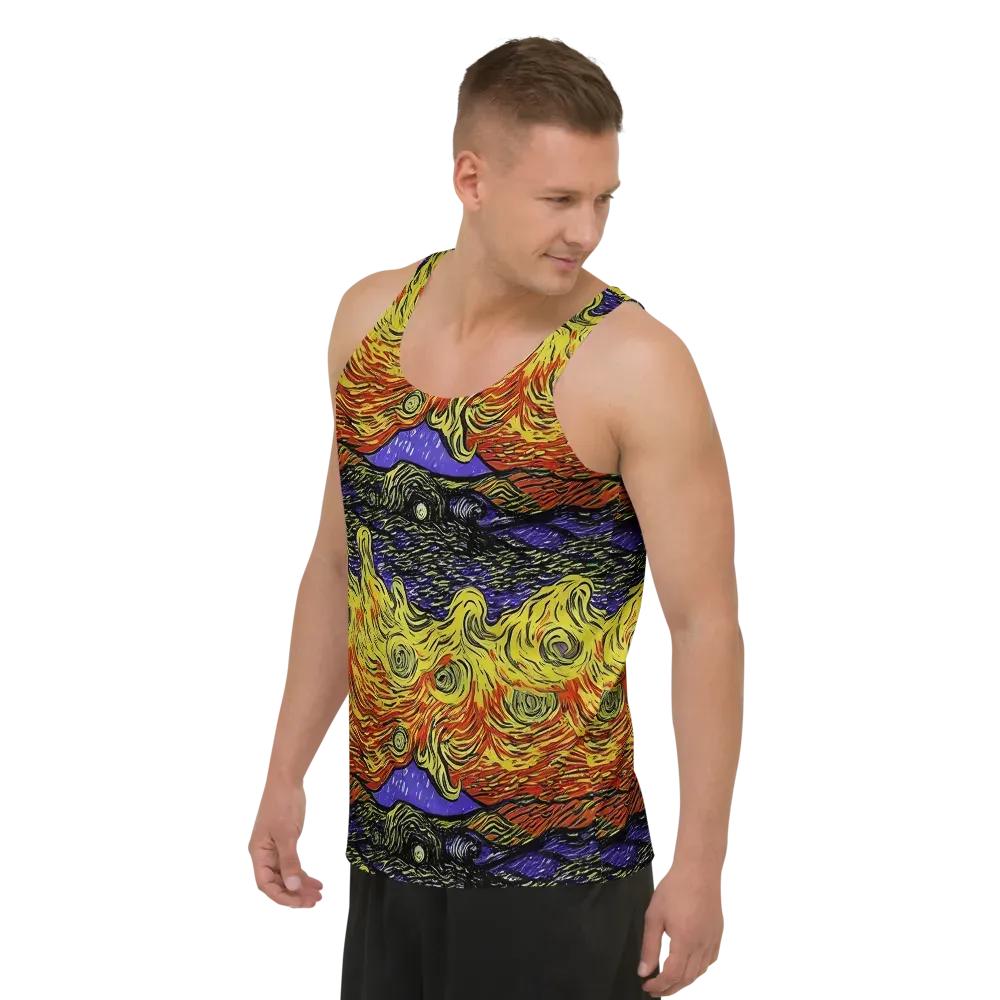 Dancing Solar Flare on Men's Tank Top — Left Front