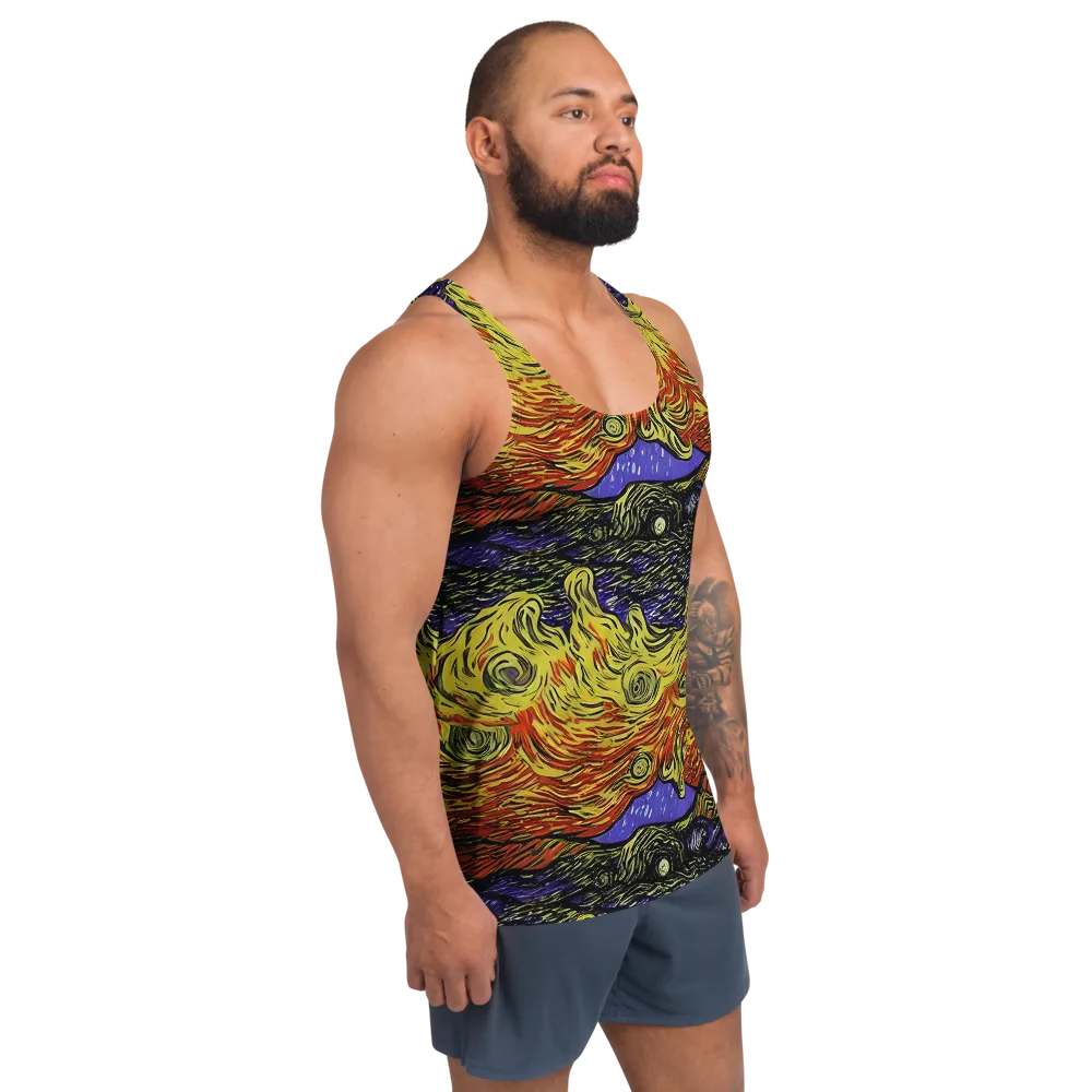 Dancing Solar Flare on Men's Tank Top — Right Front