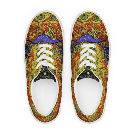 Dancing Solar Flare on a Men's Lace-Up Canvas Shoes