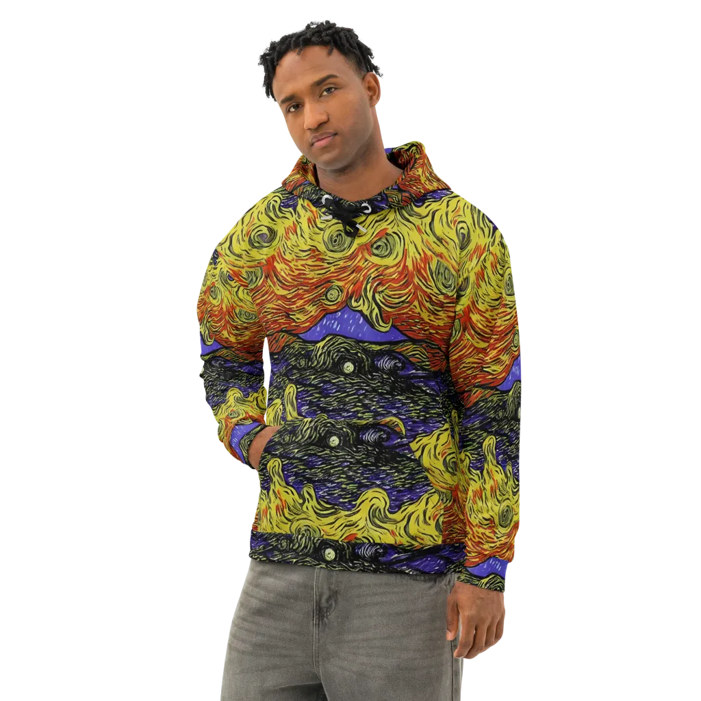 Dancing Solar Flare on Cotton Hoodie — Left Front