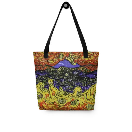 Dancing Solar Flare on a Tote Bag