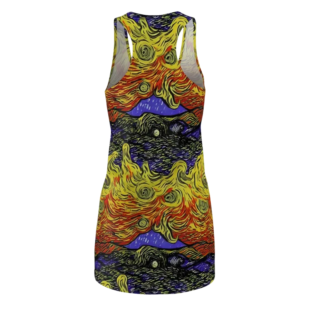 Dancing Solar Flare on Racerback Dress — Back