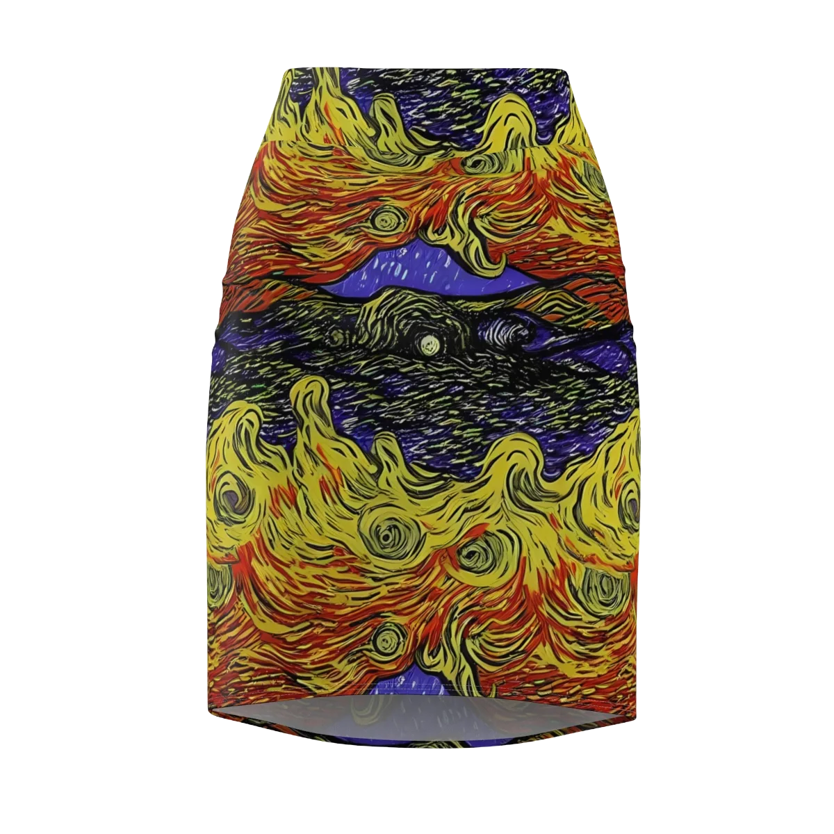 Dancing Solar Flare on Pencil Skirt — Front