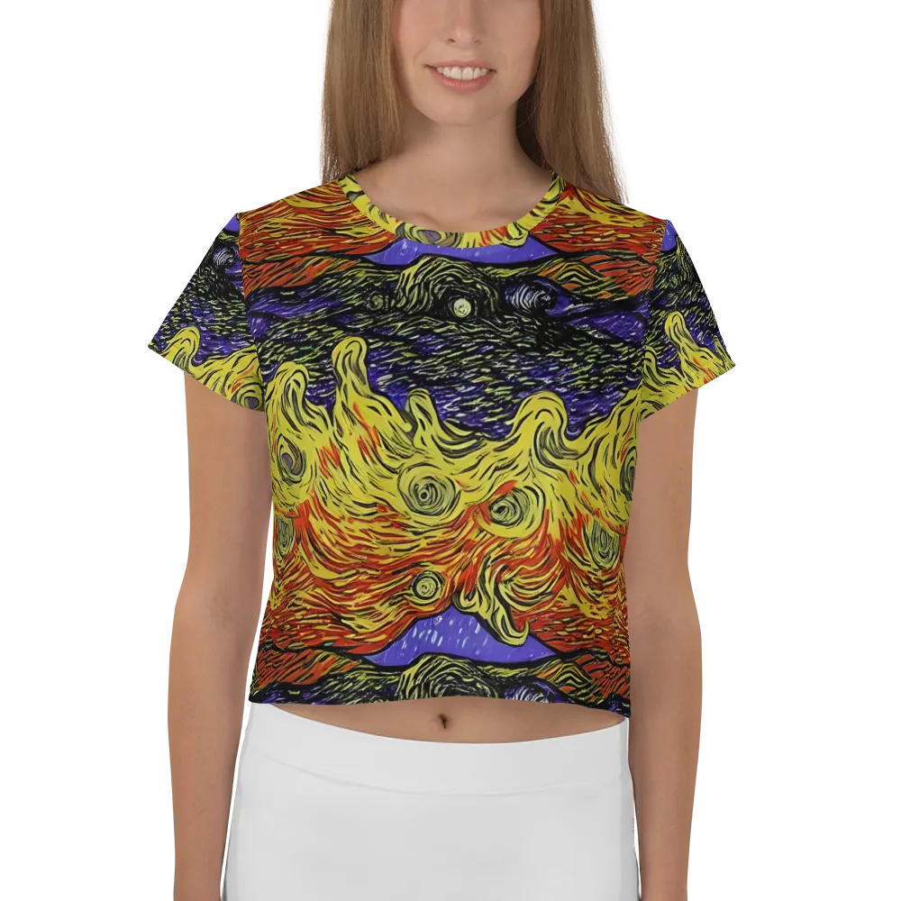 Dancing Solar Flare on Crop Tee — Front