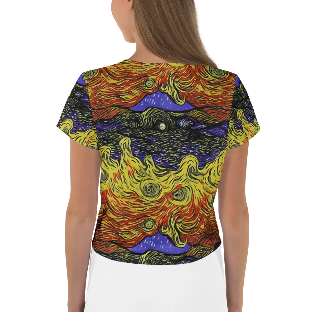 Dancing Solar Flare on Crop Tee — Back