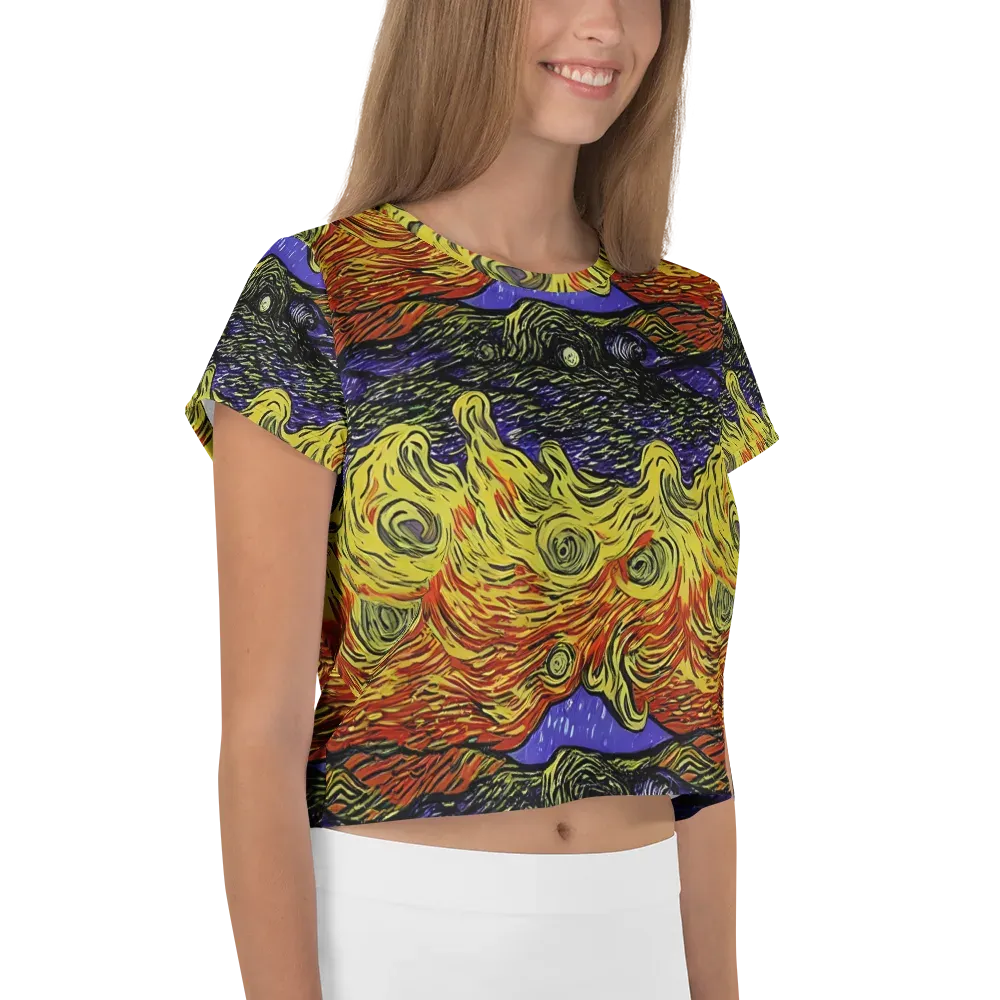 Dancing Solar Flare on Crop Tee — Right