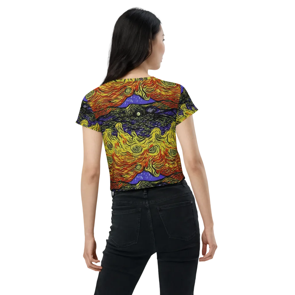 Dancing Solar Flare on Crop Tee — Back