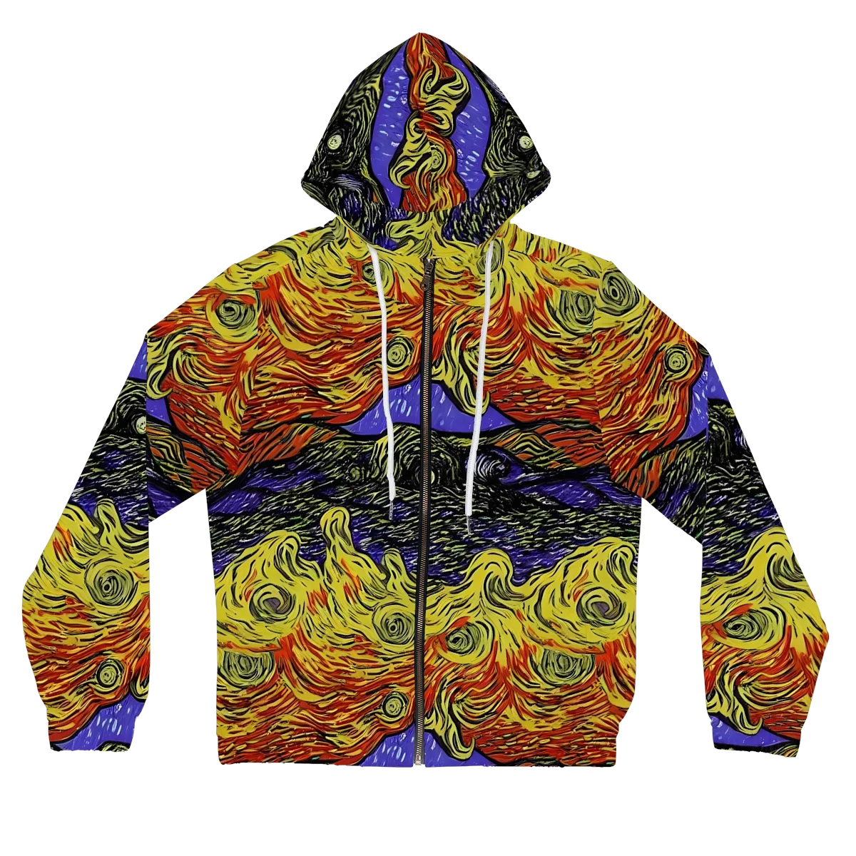 Dancing Solar Flare on Women's Full-Zip Hoodie — Front