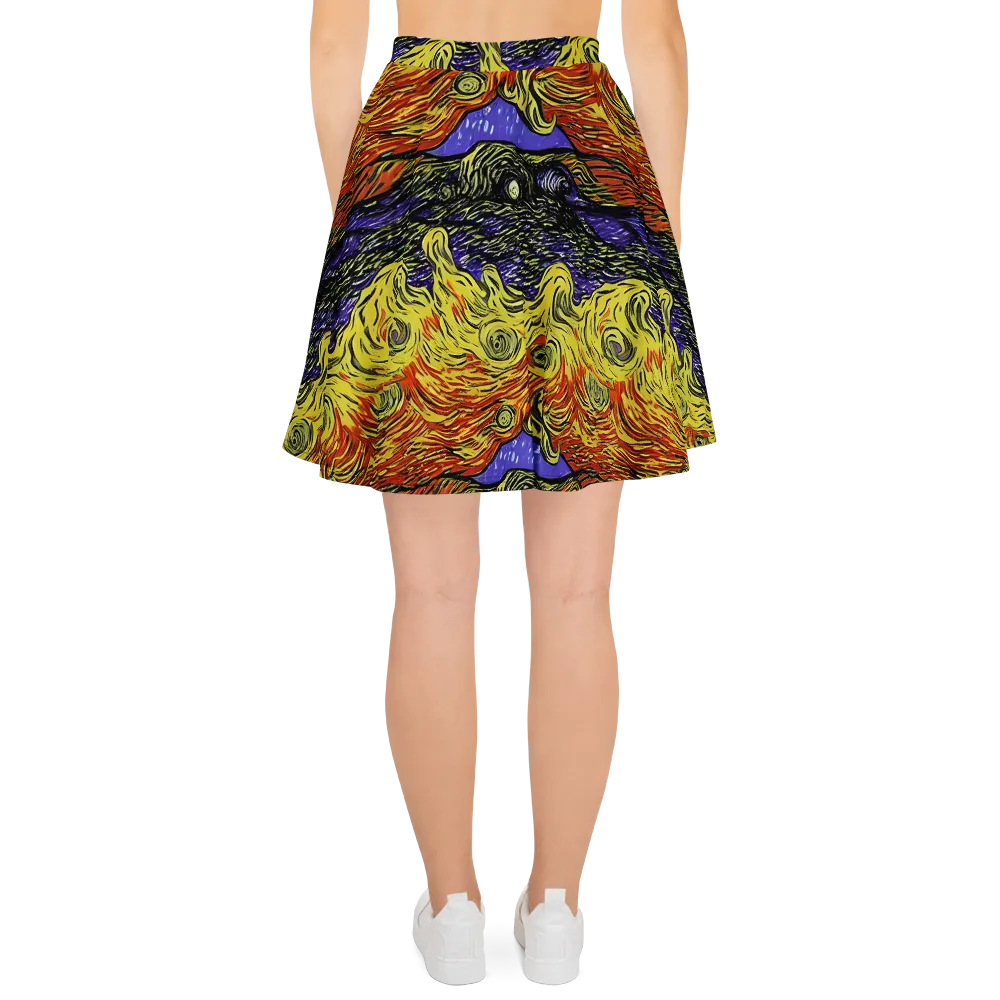 Dancing Solar Flare on Skater Skirt — Back