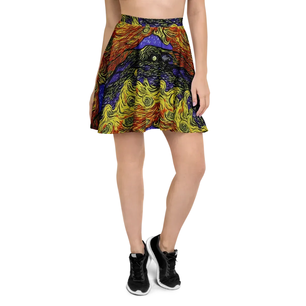 Dancing Solar Flare on Skater Skirt — Front