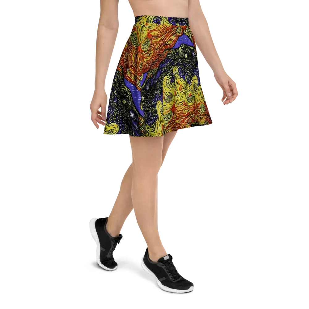 Dancing Solar Flare on Skater Skirt — Right