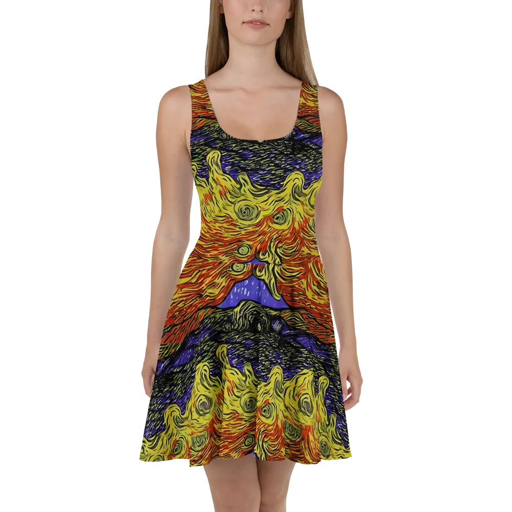 Dancing Solar Flare on Skater Dress — Front