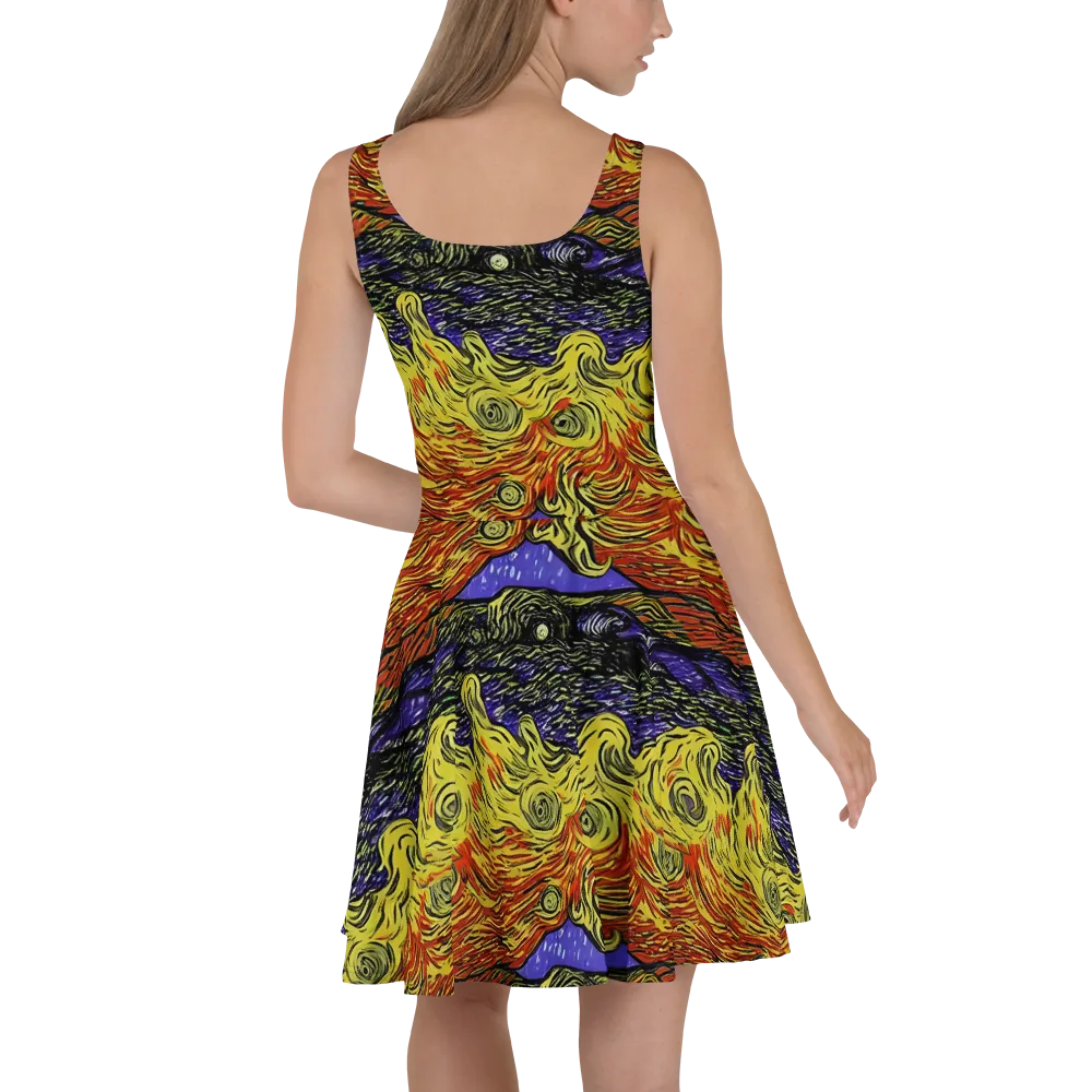 Dancing Solar Flare on Skater Dress — Back