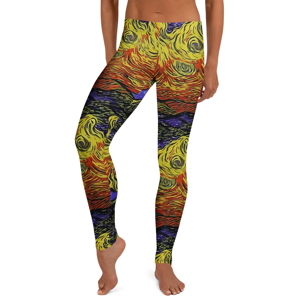 Dancing Solar Flare on Leggings — Front