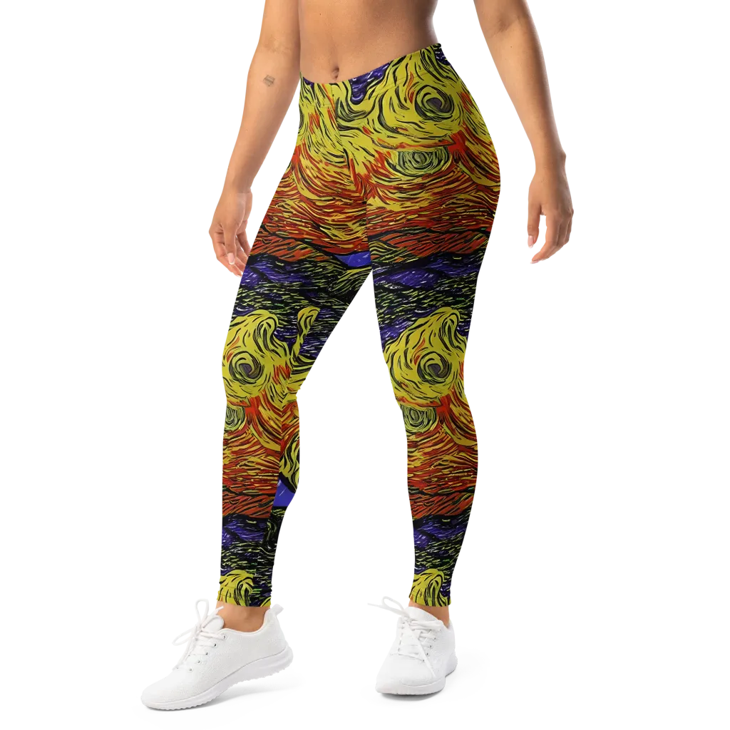 Dancing Solar Flare on Leggings — Left Front