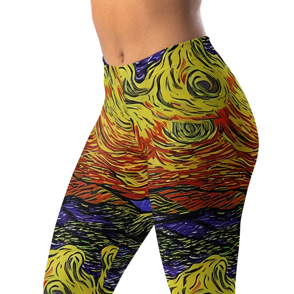 Dancing Solar Flare on Leggings — Left Front