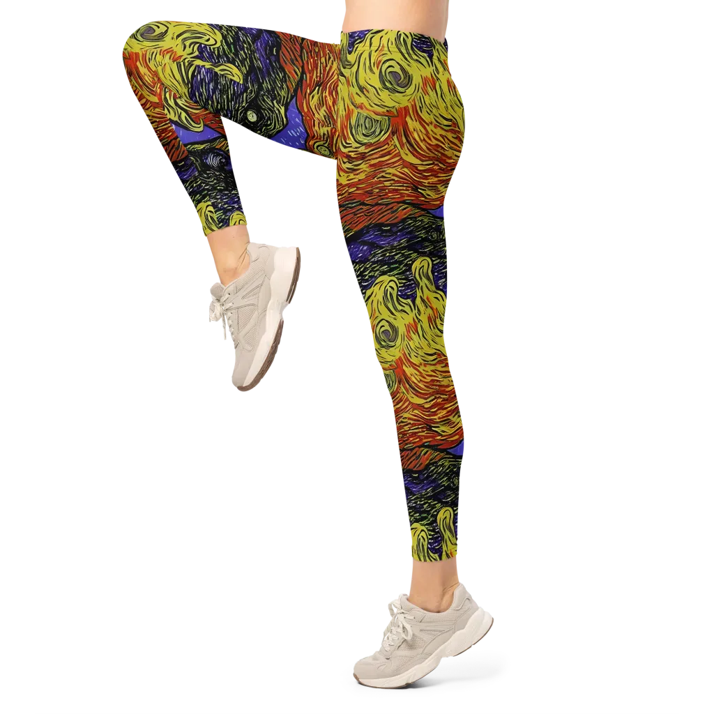 Dancing Solar Flare on Leggings — Left