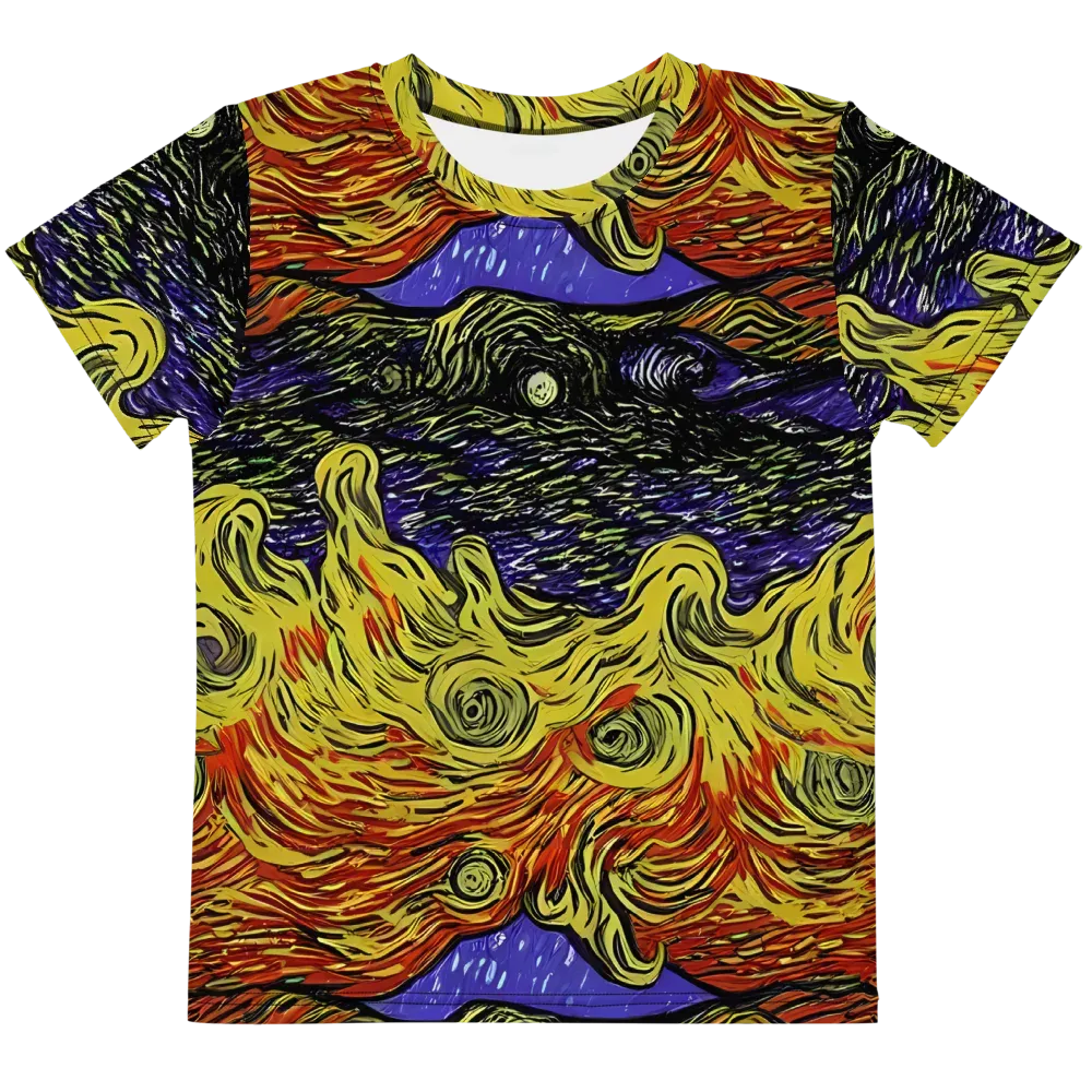 Dancing Solar Flare on Kids Crew Neck T-Shirt — Front